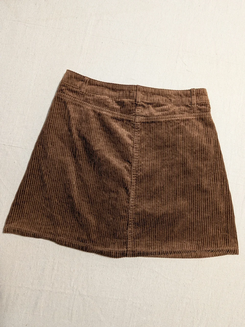 Blue Rain Brown Corduroy Button Down Mini Skirt Retro Fall - Picture 2 of 8